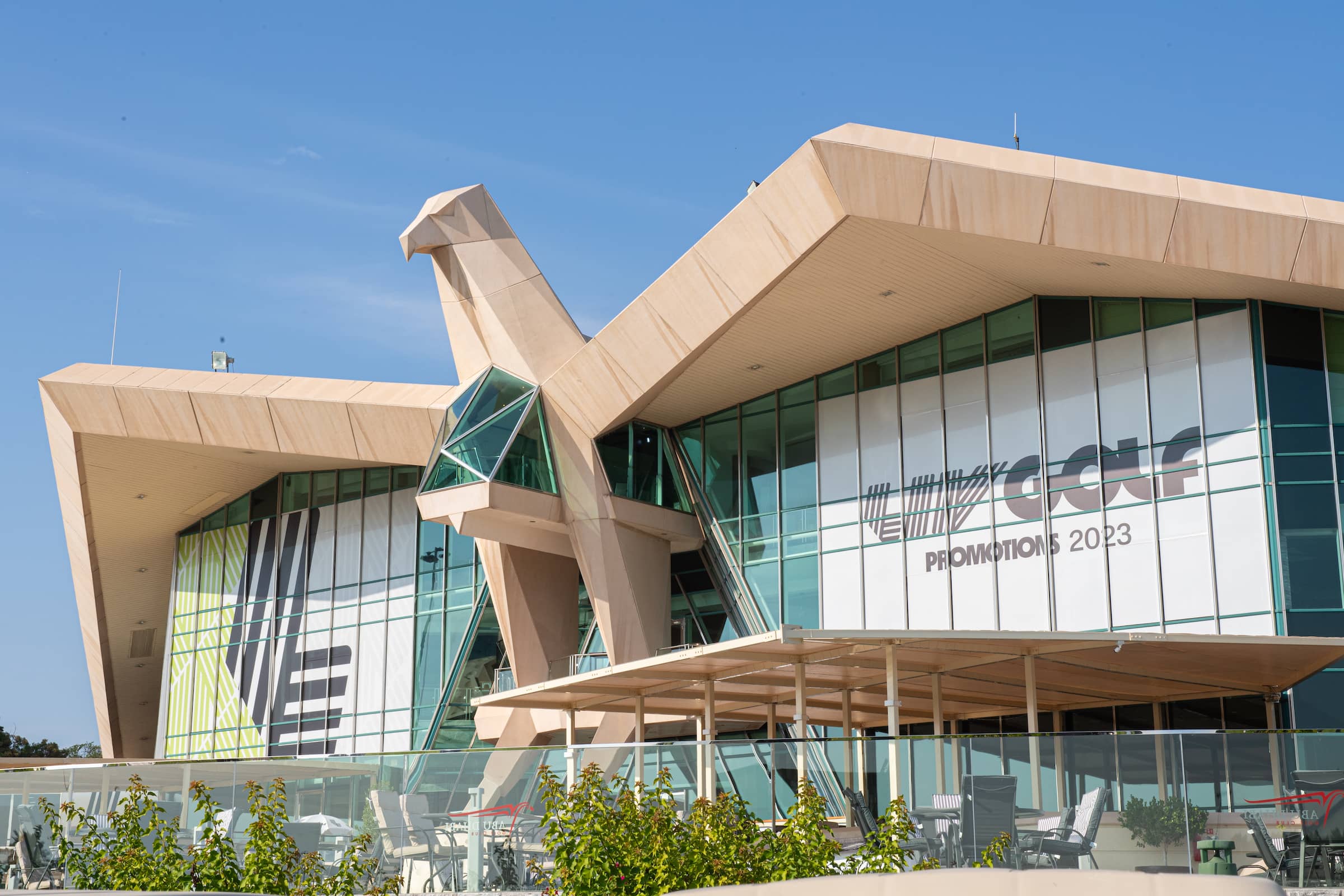 A-view-of-the-clubhouse-during-a-preview-ahead-of-LIV-Golf-Promotions-at-the-Abu-Dhabi-Golf-Club-on-Monday
