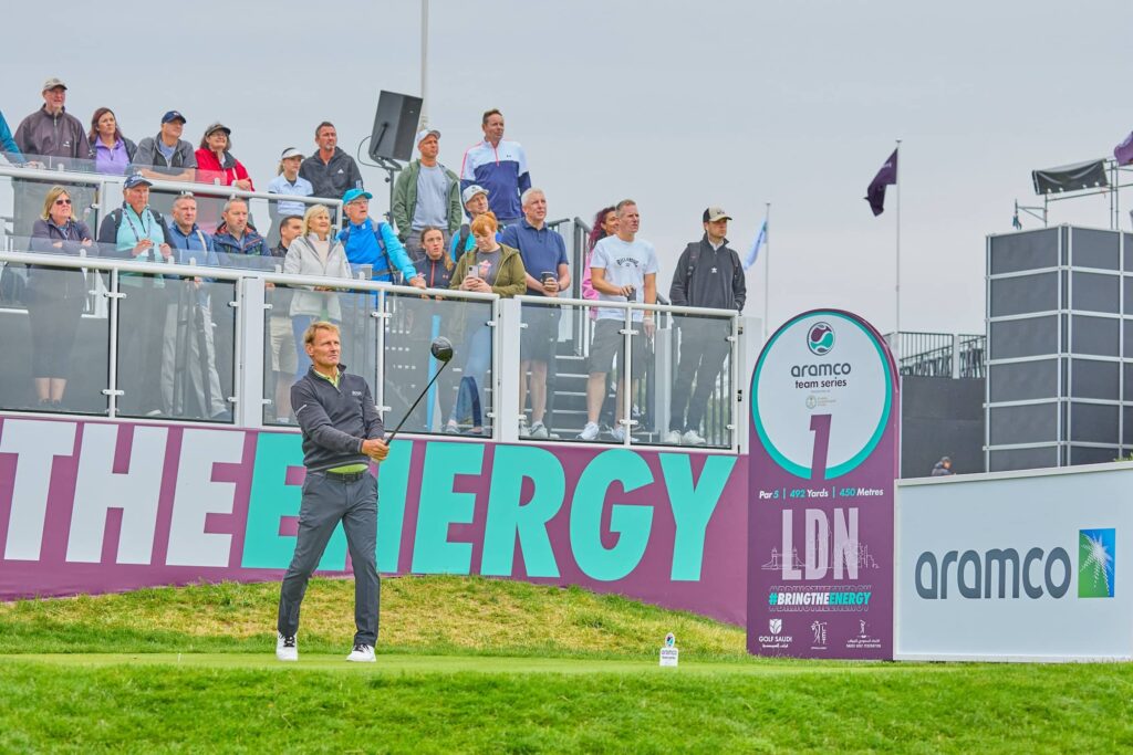 Former England star Teddy Sheringham helped Team Hull top the leaderboard in round one