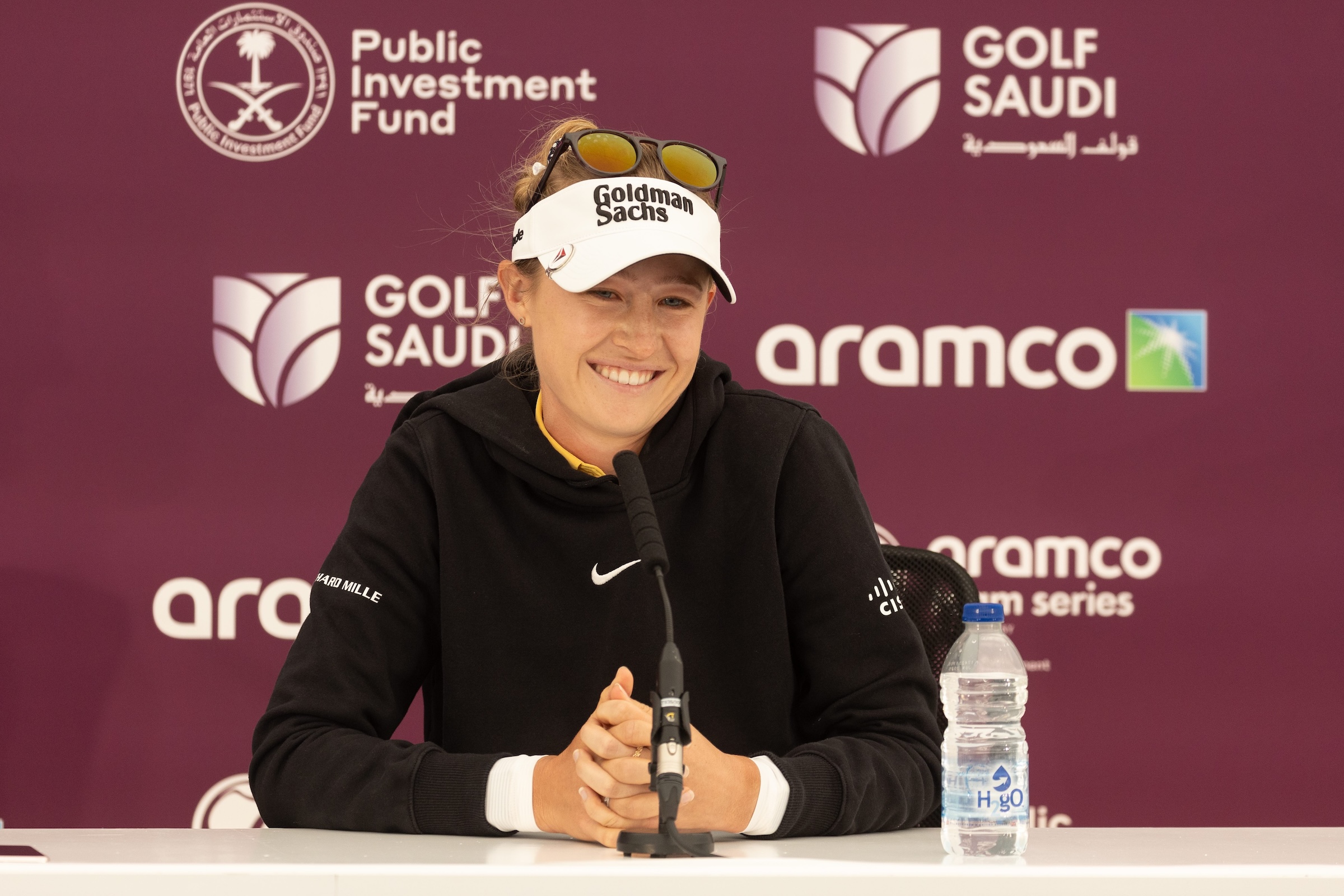 Nelly Korda of the USA during her press conference
