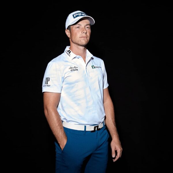 viktor hovland wearing J.Lindeberg Spring Summer 2024 Tour Collection apparel