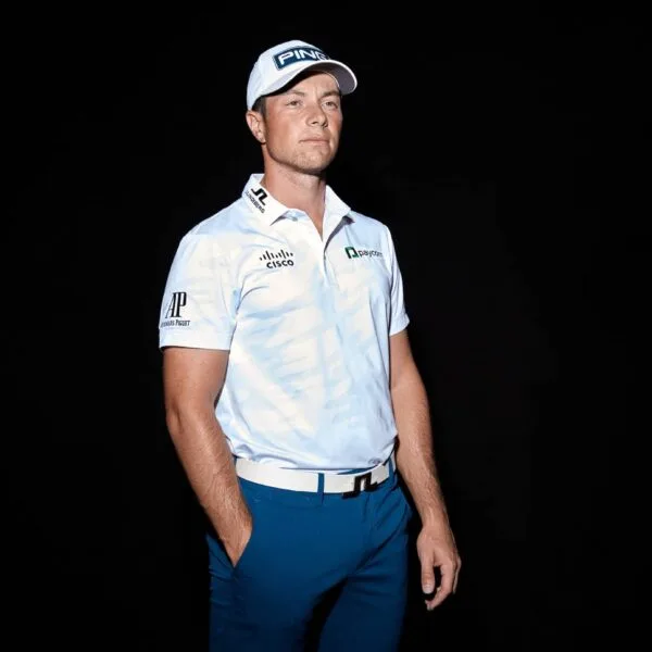 viktor hovland wearing J.Lindeberg Spring Summer 2024 Tour Collection apparel