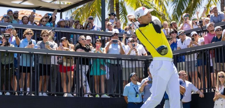 Captain Sergio Garcia of Fireballs GC shot a 4-under 68 Saturday to take the lead heading into the final round.