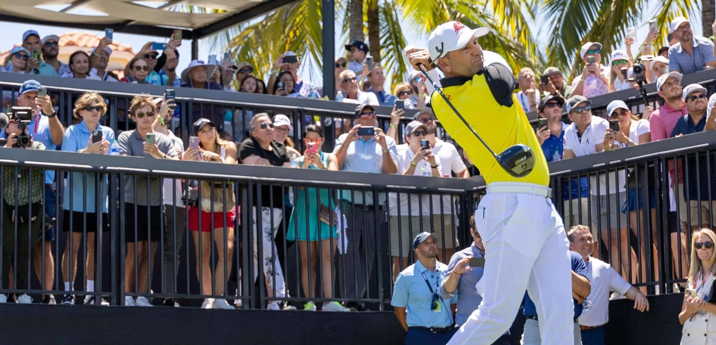 Captain Sergio Garcia of Fireballs GC shot a 4-under 68 Saturday to take the lead heading into the final round.