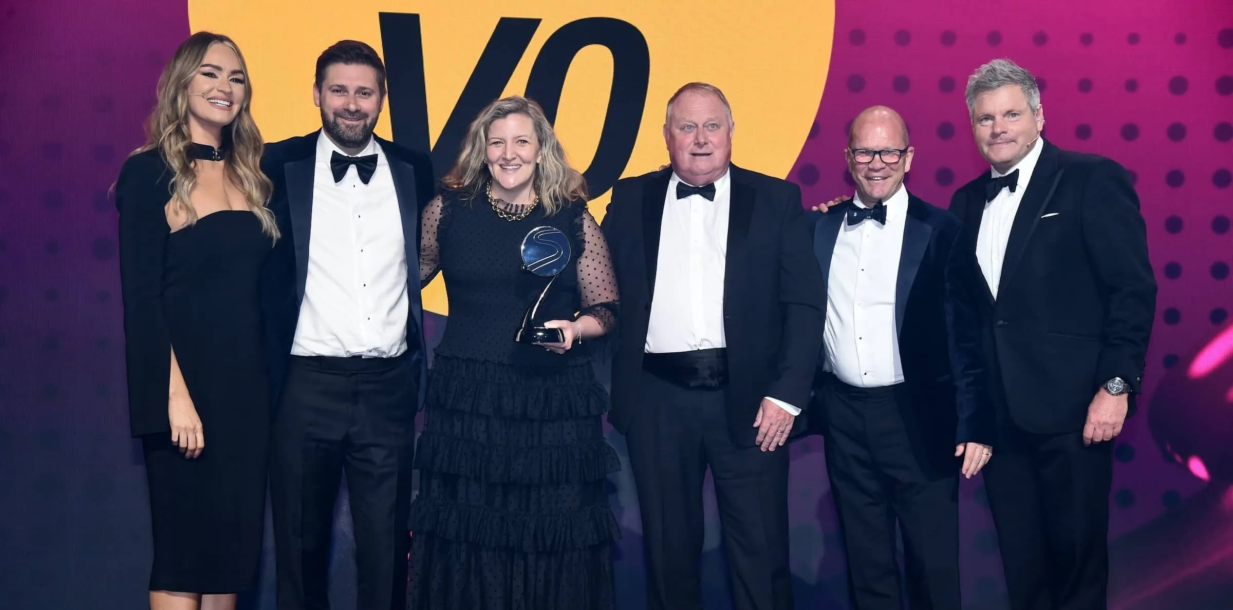 (left to right) Laura Woods, Richard Atkinson (Ryder Cup Director), Katie Clayman (Head of Ryder Cup Team Services), David Garland (Director of Tour Operations), Guy Kinnings (Group CEO) and Mark Durden-Smith,