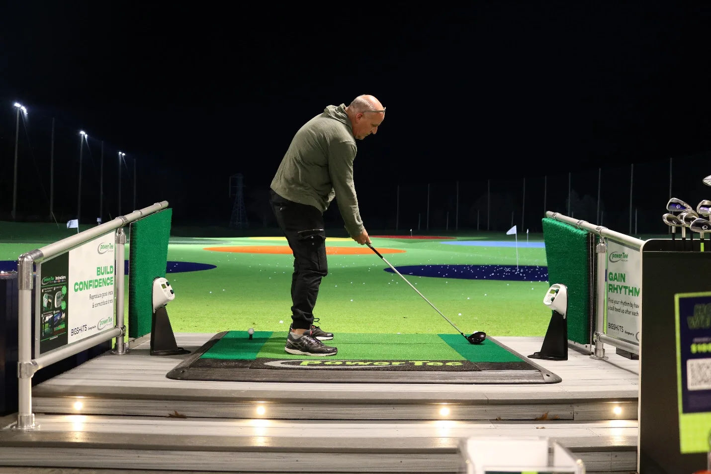 Golfer on driving range