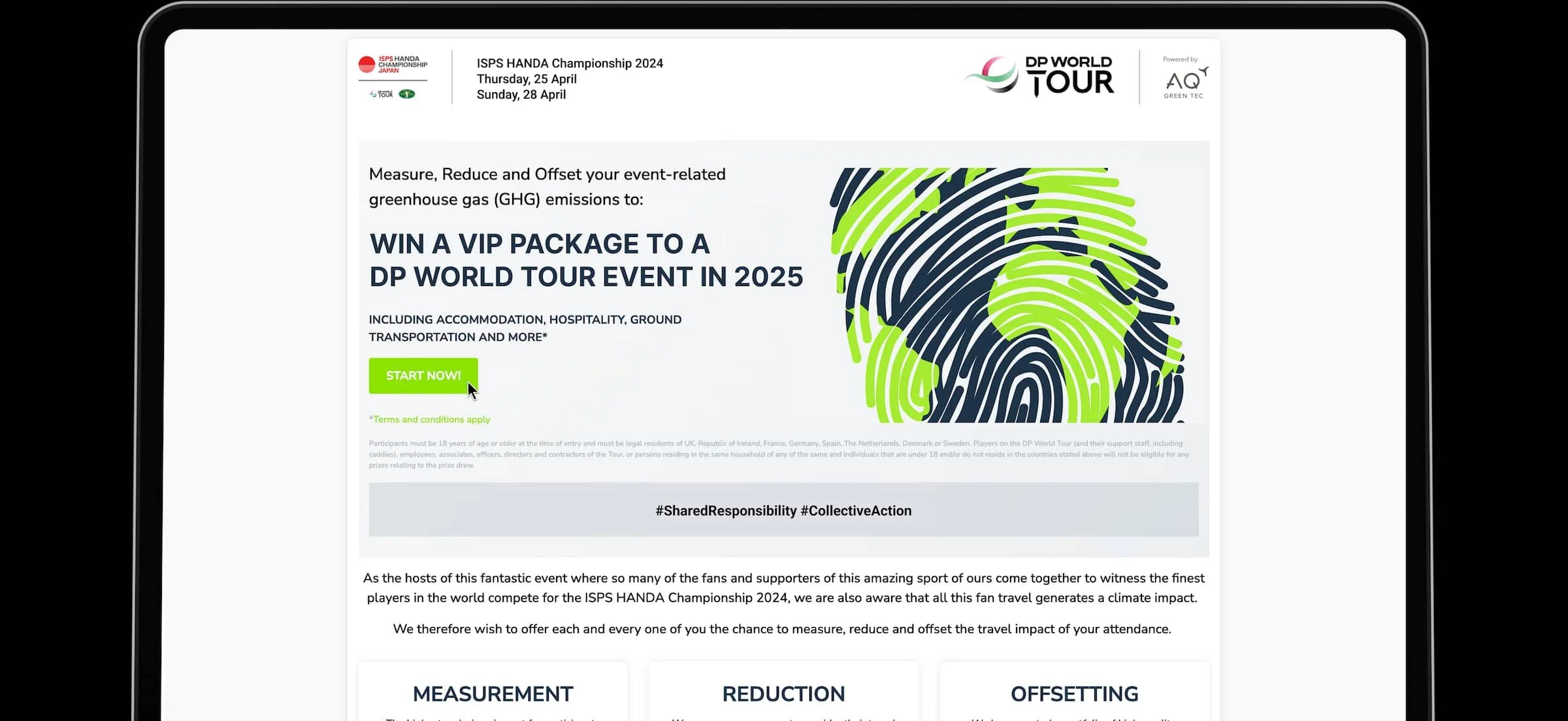 dp world tour fan travel emissions tracker