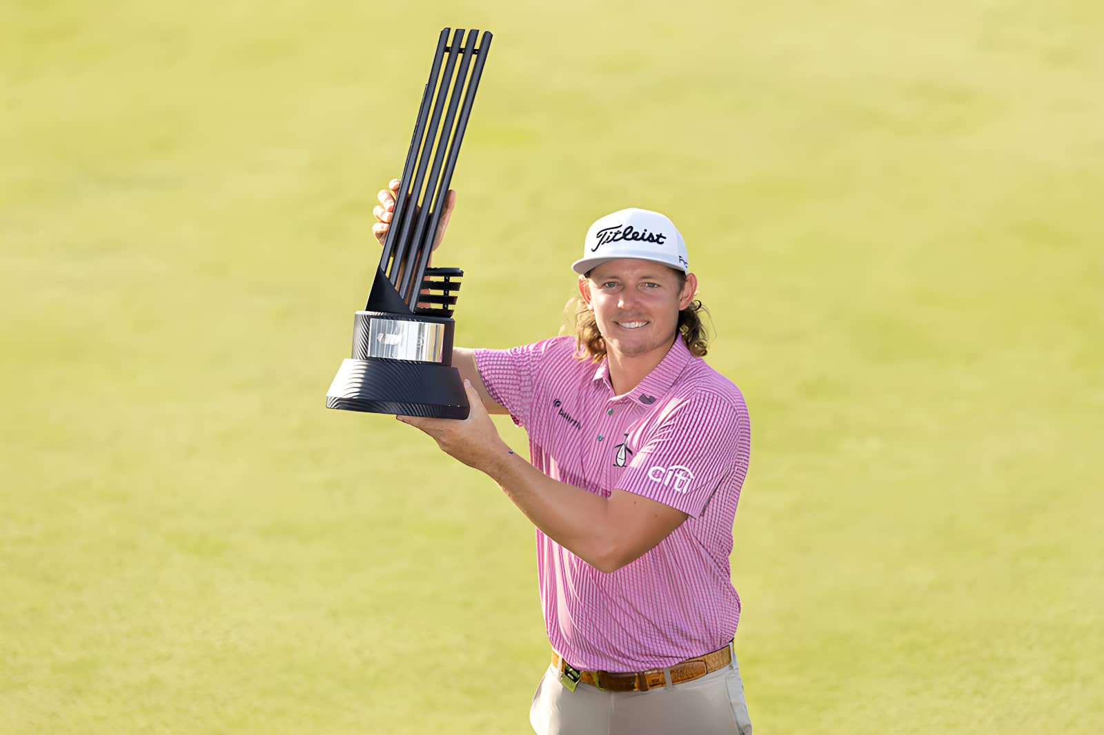 Captain Cameron Smith of Ripper GC poses for a photo with the trophy