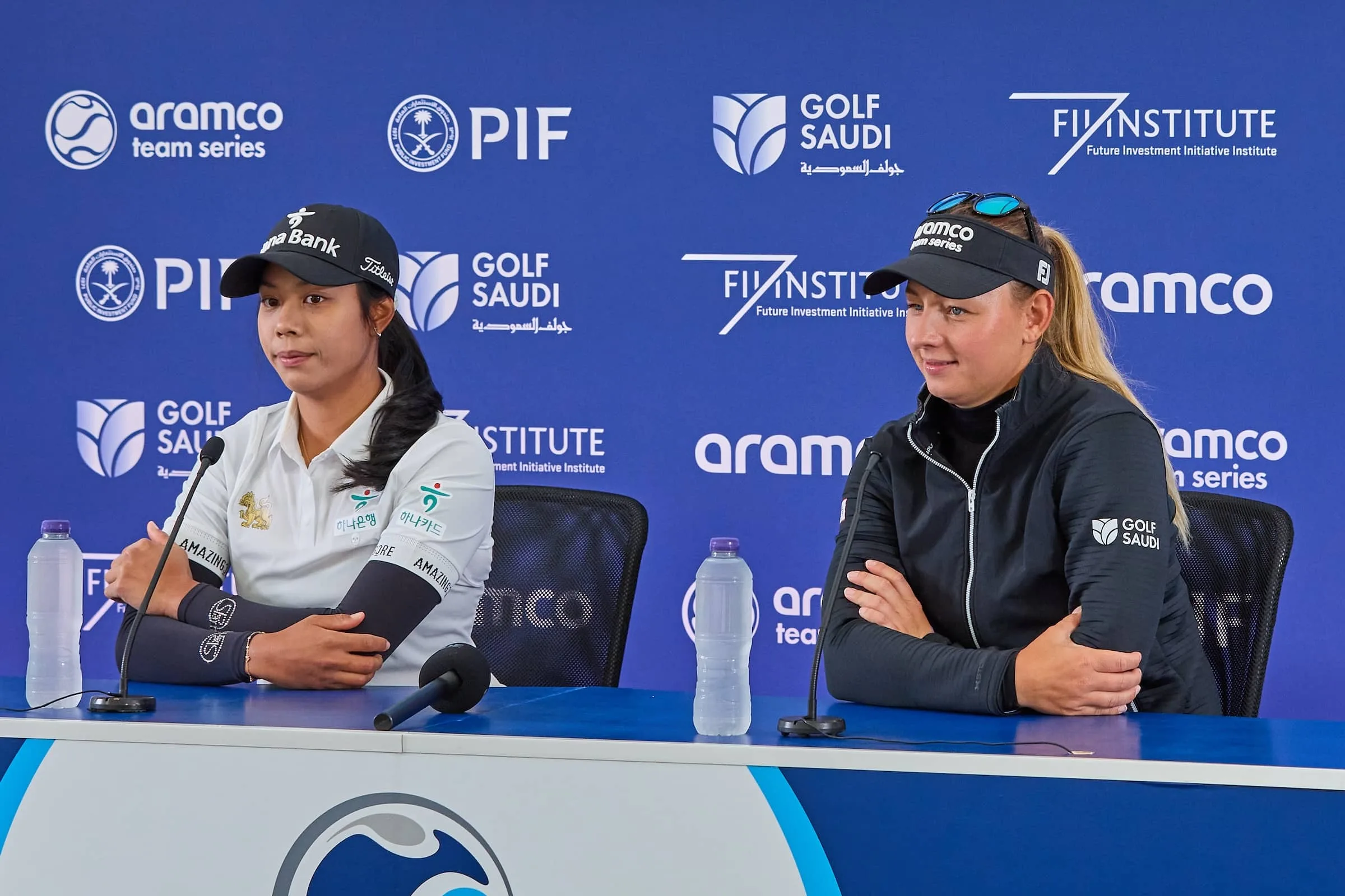 Tavatanakit and Pedersen face the media at Centurion Club