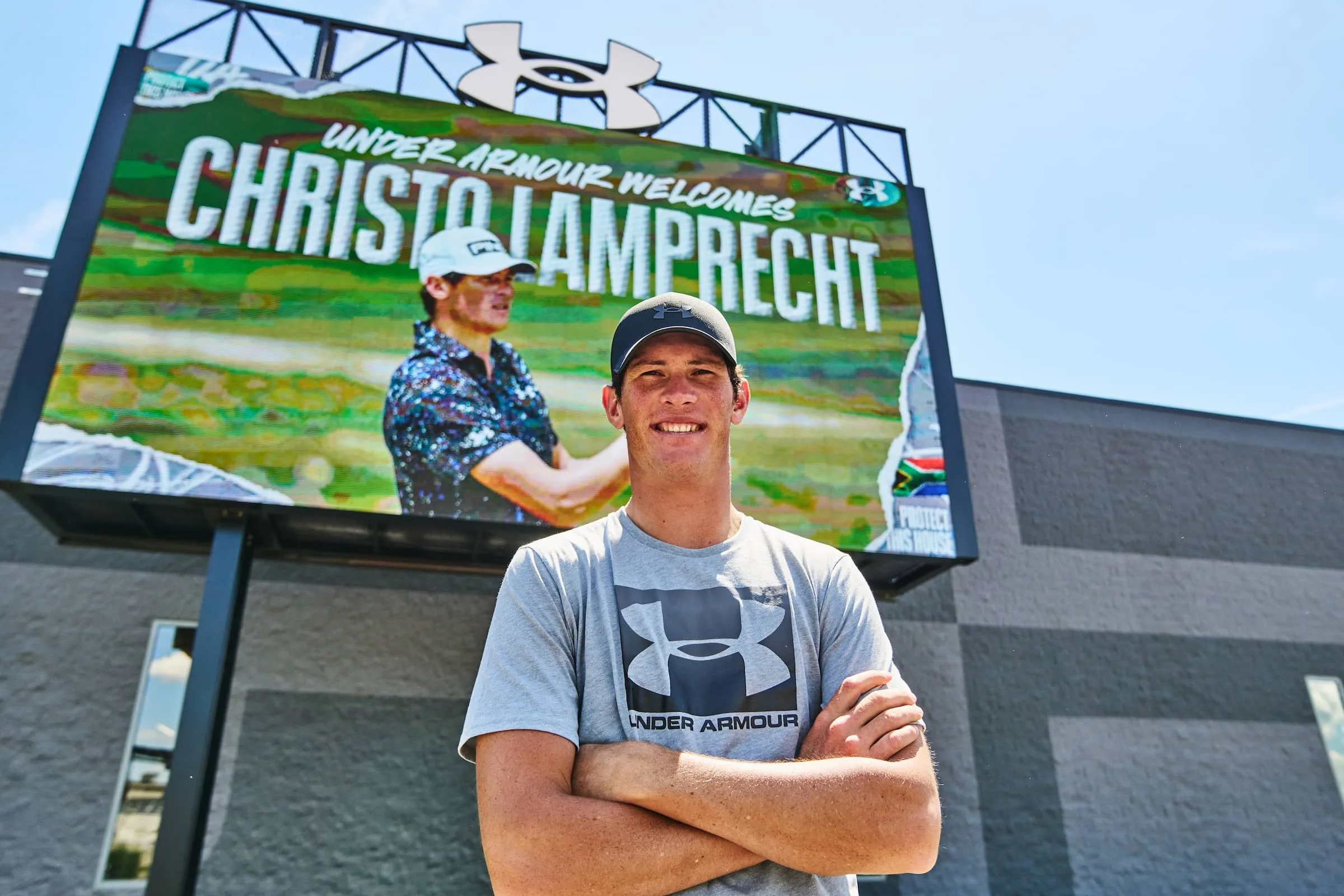 Christo Lampretch in front of own Billboard