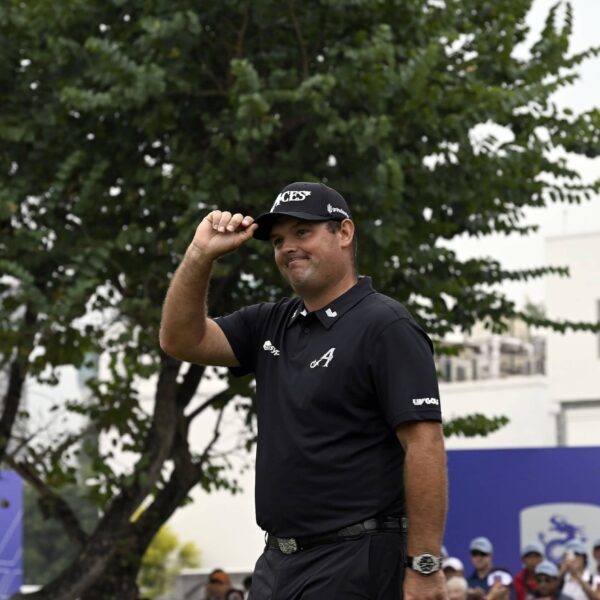 Patrick Reed pictured following his win at Hong Kong Golf Club in the Link Hong Kong Open, the eighth of 10 events on The International Series in 2024
