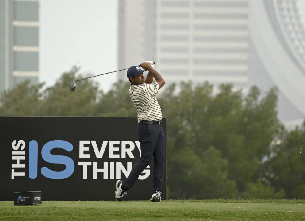 Anirban Lahiri pictured at Doha Golf Club during International Series Qatar, the ninth of 10 events on The International Series in 2024