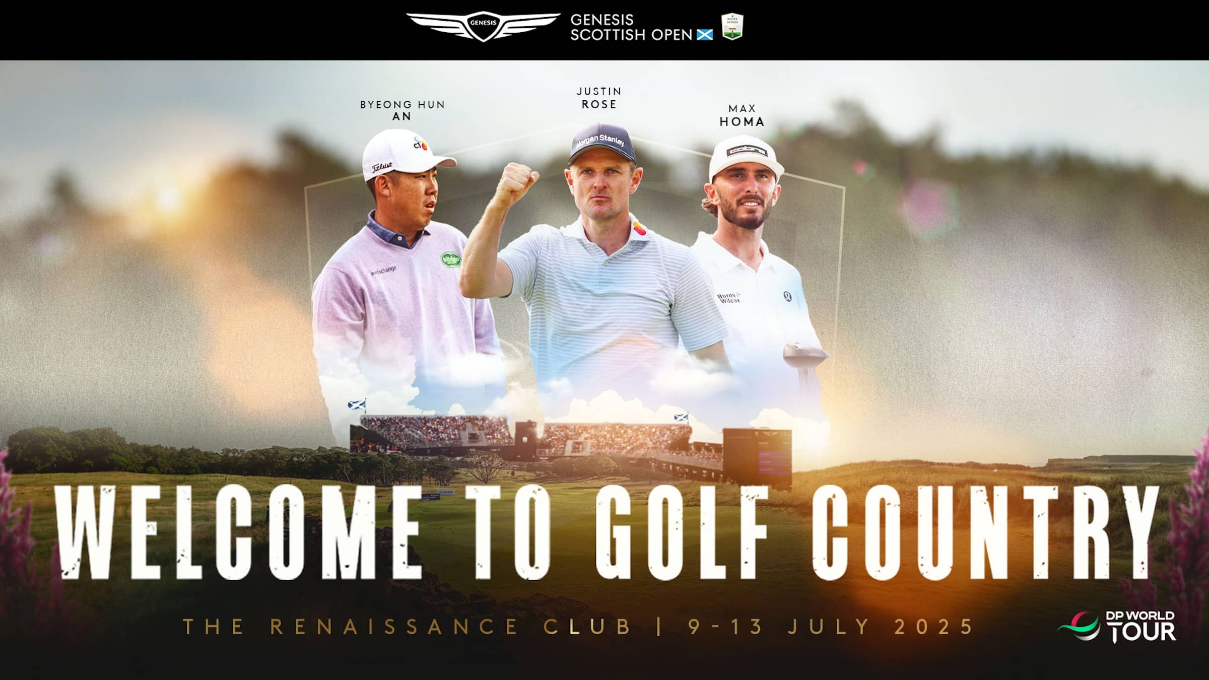 Justin Rose, Max Homa and Byeong Hun An