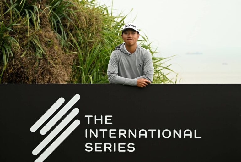 Kelvin Si of Macau relaxes during his practice round ahead of International Series Macau presented by Wynn at Macau Golf and Country Club