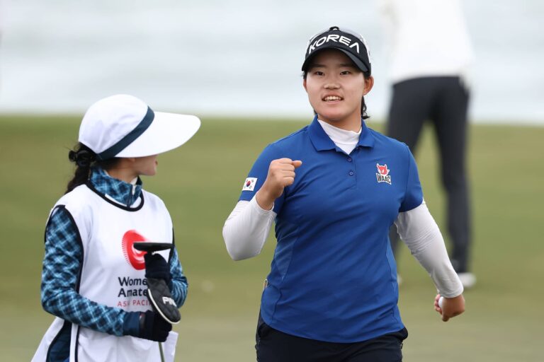 Sumin Hong of the Republic of Korea leads after the second round of the Women's Amateur Asia-Pacific championship.