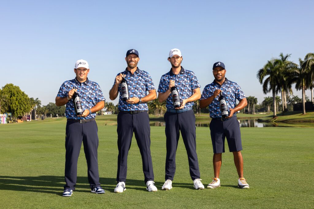 Patrick Reed, Captain Dustin Johnson, Thomas Pieters and Harold Varner III of 4Aces GC