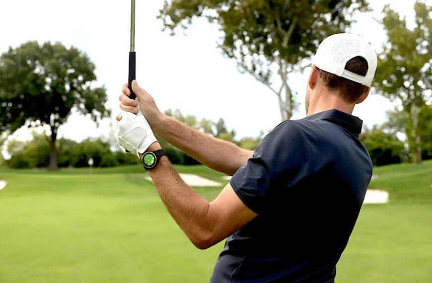 Golfer wearing Garmin Golf Smartwatch