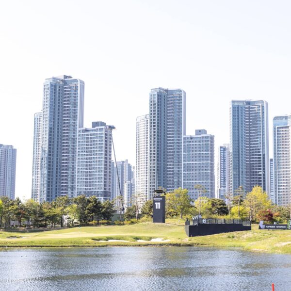 The 11th hole during the practice round before the start of LIV Golf Korea at Jack Nicklaus Golf Club