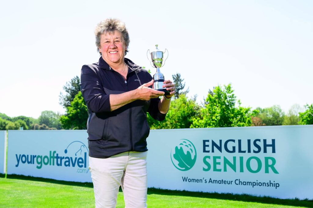 carol simpson with seniors trophy