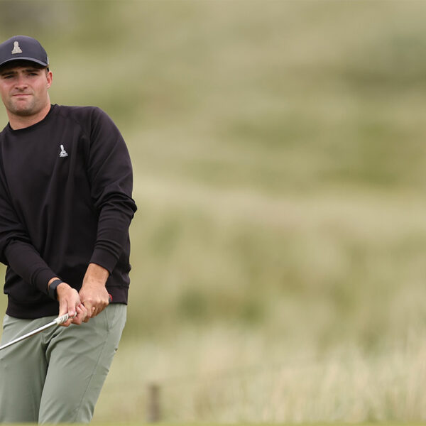 Dominic Clemons of England hits an approach shot during the Final on day six of The Amateur Championship at Ballyliffin Golf Club Donegal, Ireland