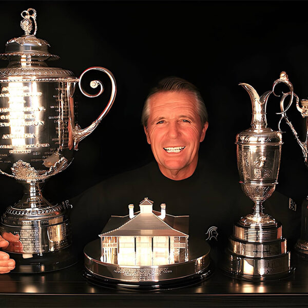 Gary Player with his trophies