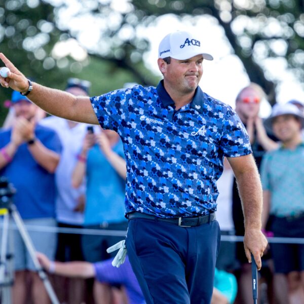 Patrick Reed of 4Aces GC celebrates after winning first place individual champion during the final round of LIV Golf Dallas