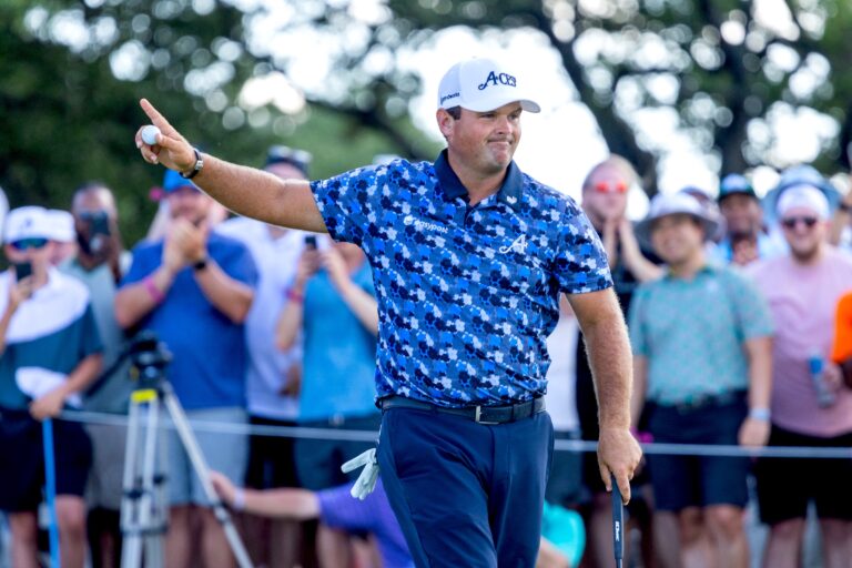 Patrick Reed of 4Aces GC celebrates after winning first place individual champion during the final round of LIV Golf Dallas