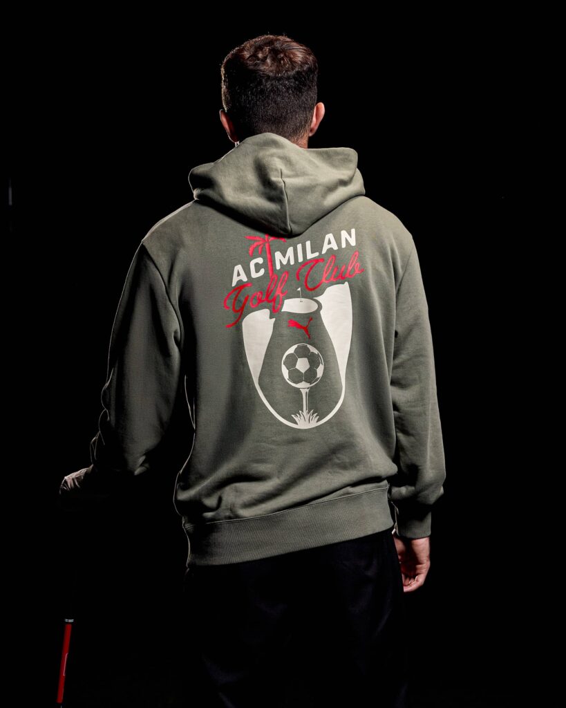 Christian Pulisic wearing the latest PUMA AC Milan Golf Hoodie