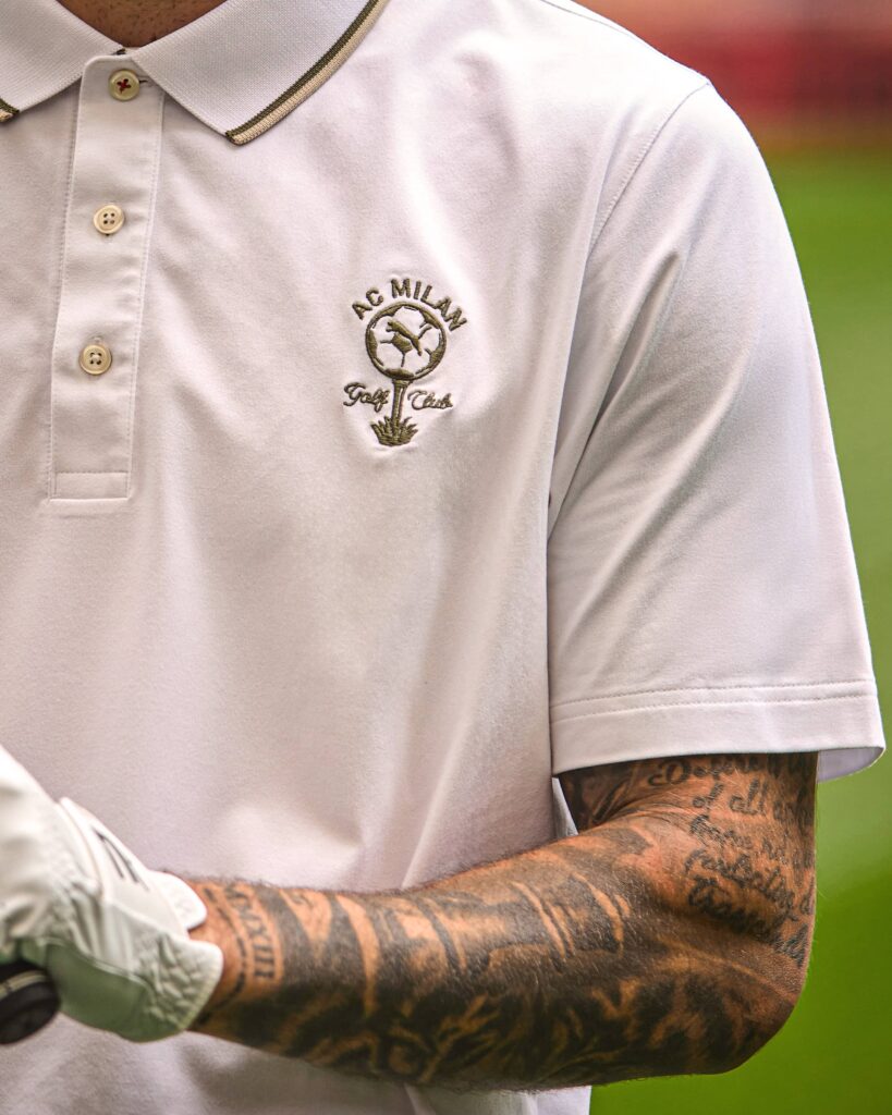 Christian Pulisic wearing the latest PUMA AC Milan Golf Polo