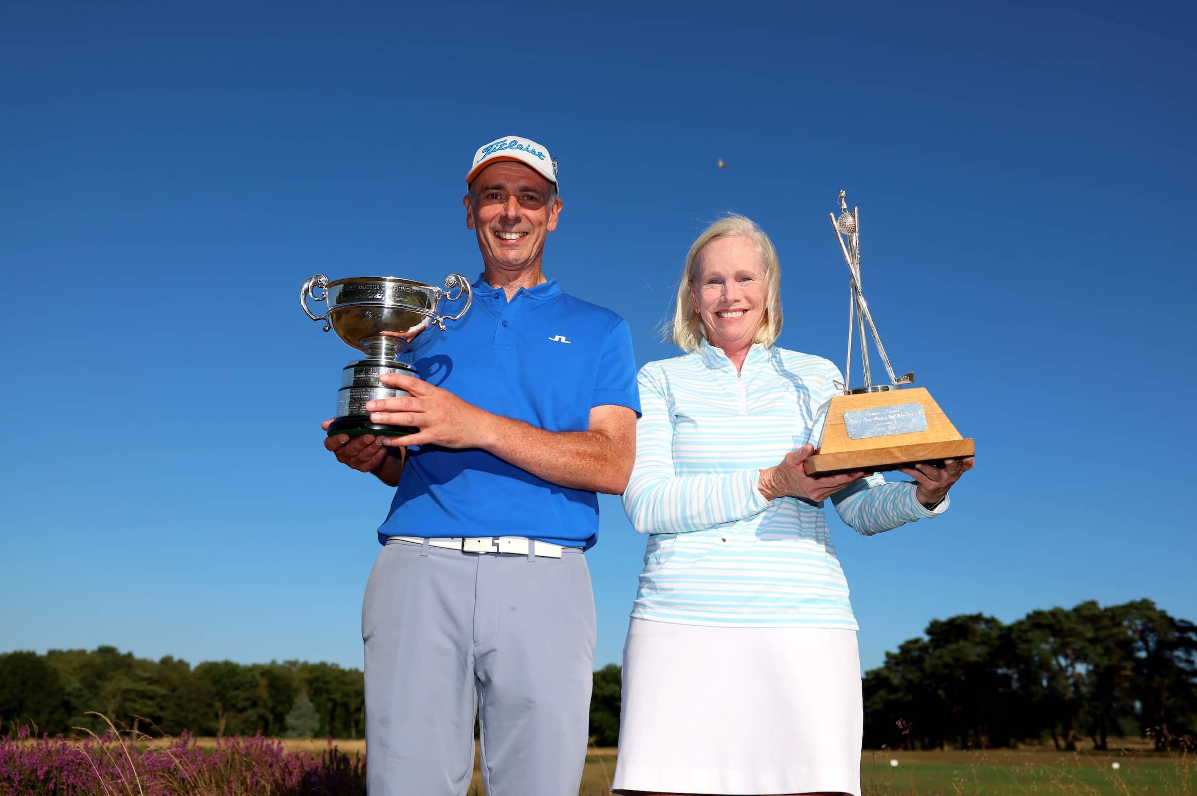 Kathy Hartwiger from the USA and England’s John Kennedy claimed the respective Senior Amateur titles at Walton Heath.