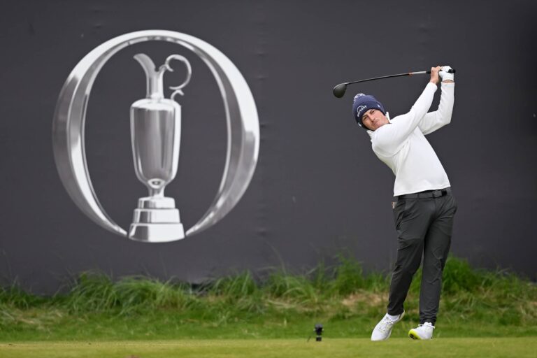 Matt Fitzpatrick of England tees off on the first hole during Day One of The 153rd Open Championship at Royal Portrush Golf Club