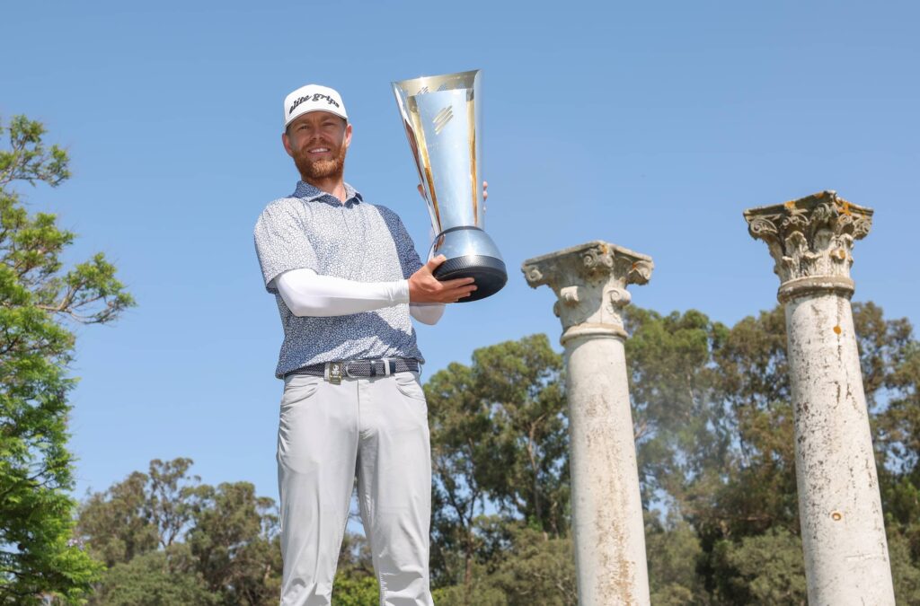 Scott Vincent of Zimbabwe during the champion prize presentation of International Series Morocco at Royal Golf Dar Es Salam(Red Course) in Rabat