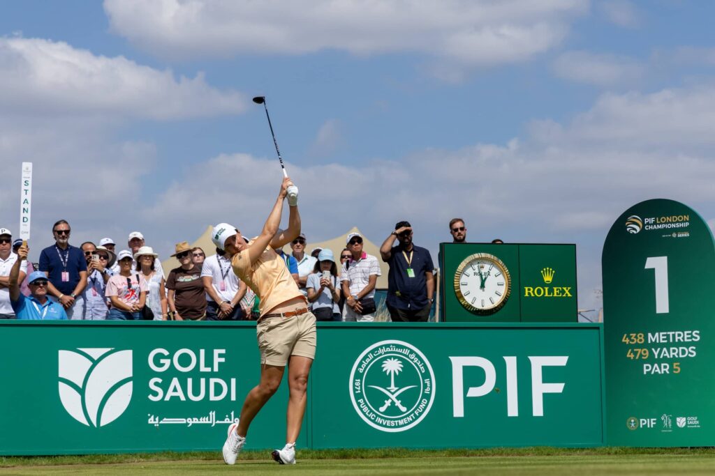 Carlota Ciganda pictured at the PIF London Championship, the third event on the PIF Global Series in 2025