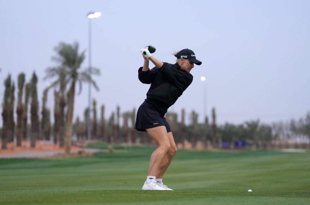 Charley Hull pictured at the PIF Saudi Ladies International, the first event of the PIF Global Series in 2025