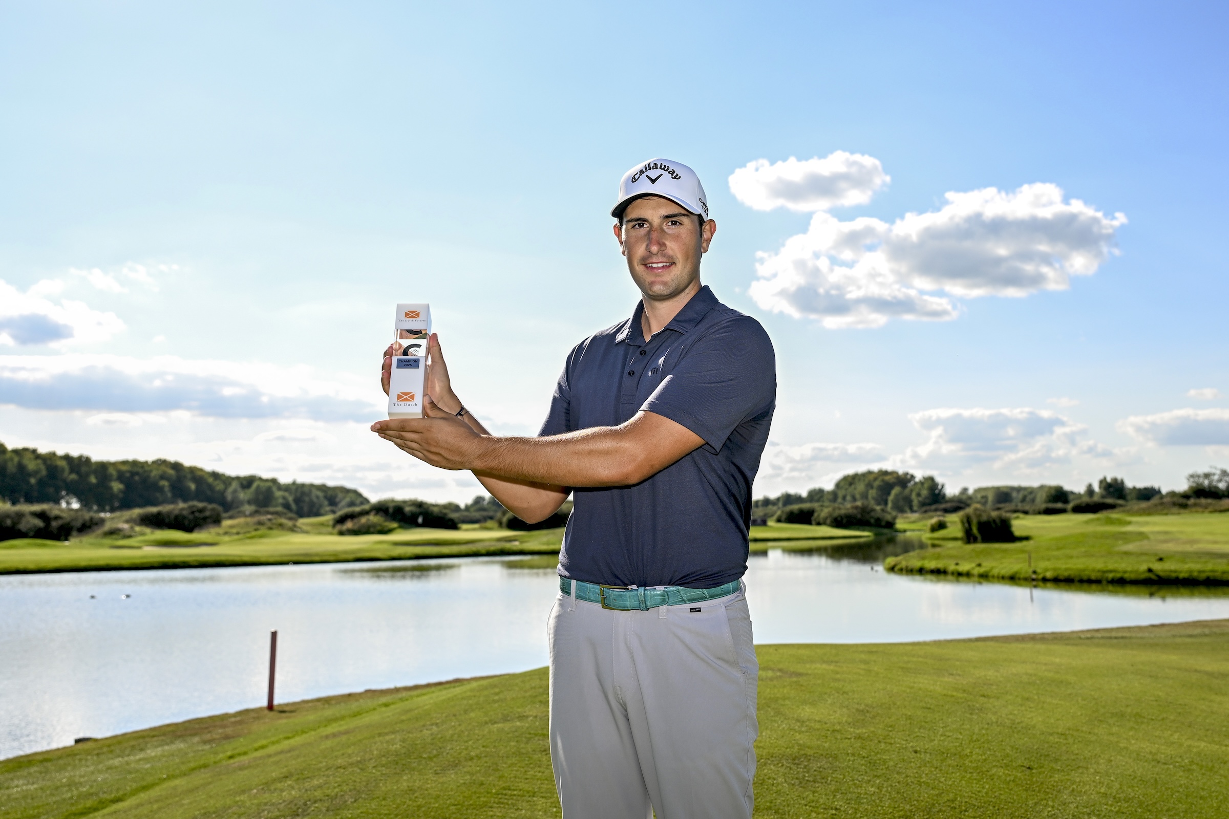 Filippo Celli of Italy poses with the winner trophy following his victory of The Dutch Futures 2025