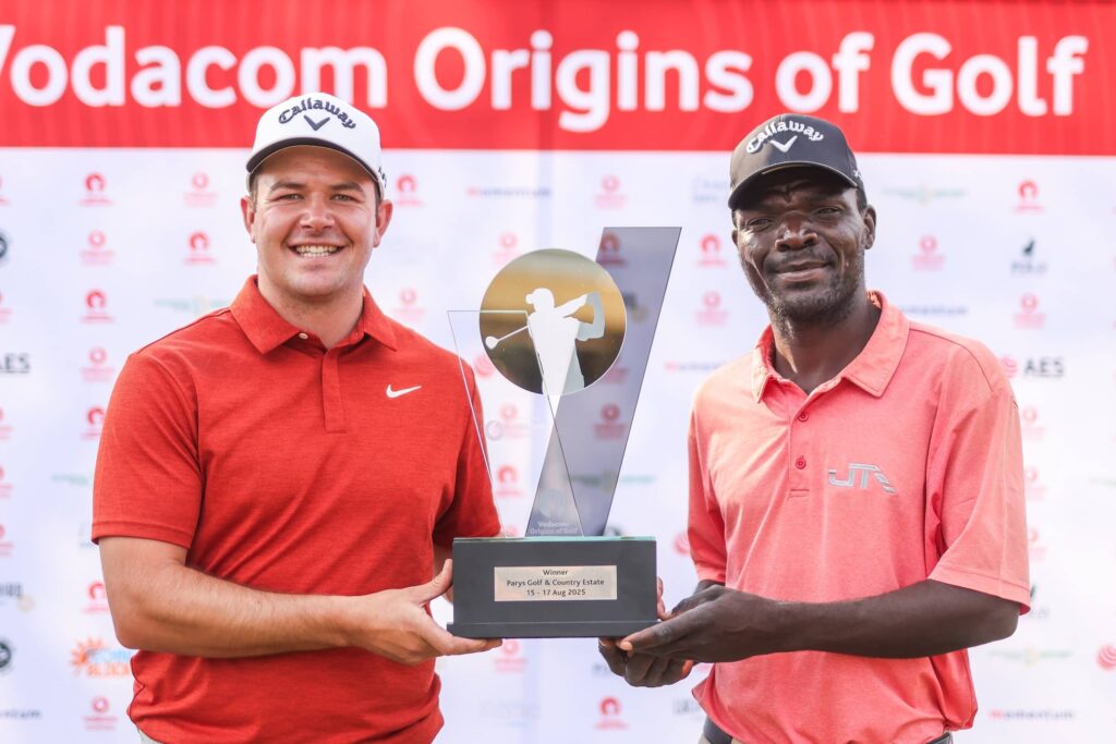 Herman Loubser with his caddie, Lloyd Gaya