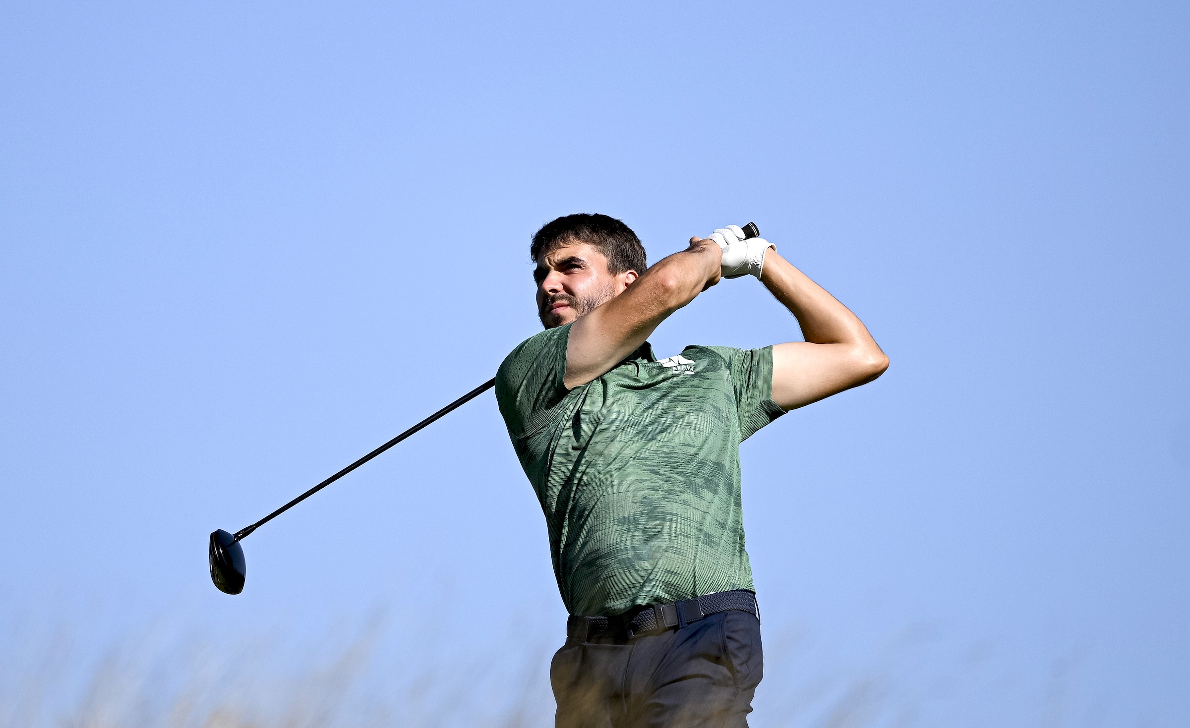 Alvaro Hernandez Cabezuela of Spain plays his tee shot on the 3rd hole on day one of the Vierumaki Finnish Challenge supported by Finnish Golf Union 2025 at Cooke Course