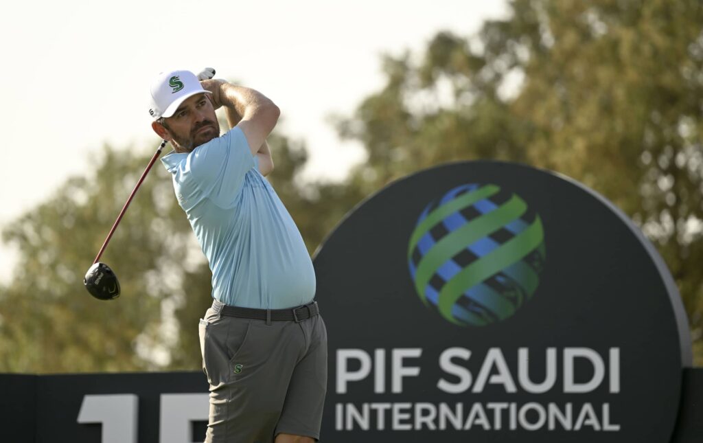 Louis Oosthuizen of South Africa pictured during round two of PIF Saudi International powered by SoftBank Investment Advisers at the Riyadh Golf Club