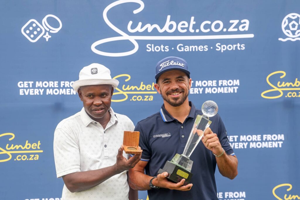 Austin Bautista and his caddie Keith Ramokgari