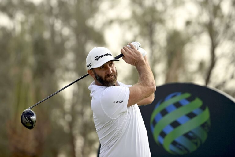 Dustin Johnson of the USA pictured during round two of the PIF Saudi International powered by SoftBank Investment Advisers at the Riyadh Golf Club, Saudi Arabia.