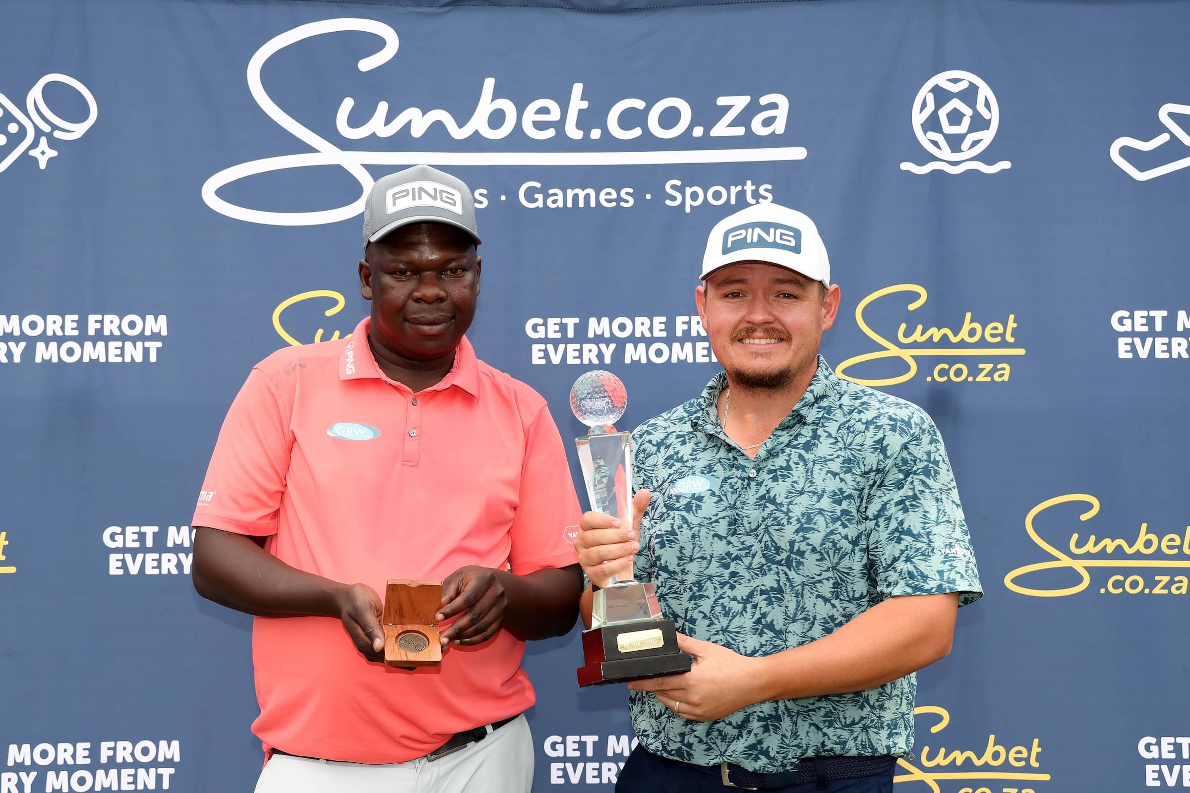 Louis Albertse (right) and his caddie, Andries Mabena. Mabena