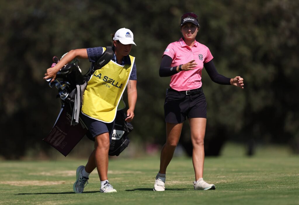 Nadaud believes that having fellow professional Thomson as her caddie has played to her advantage.