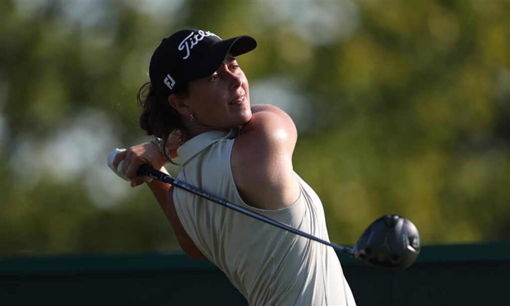 Nuria Iturrioz pictured during the opening round at the Aramco Houston Championship