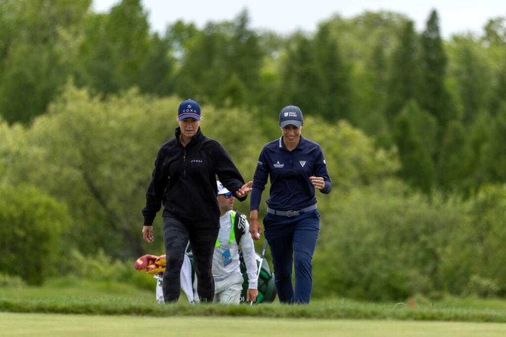 Suzann Pettersen with three time LPGA winner and VOXA player, Carlota Ciganda