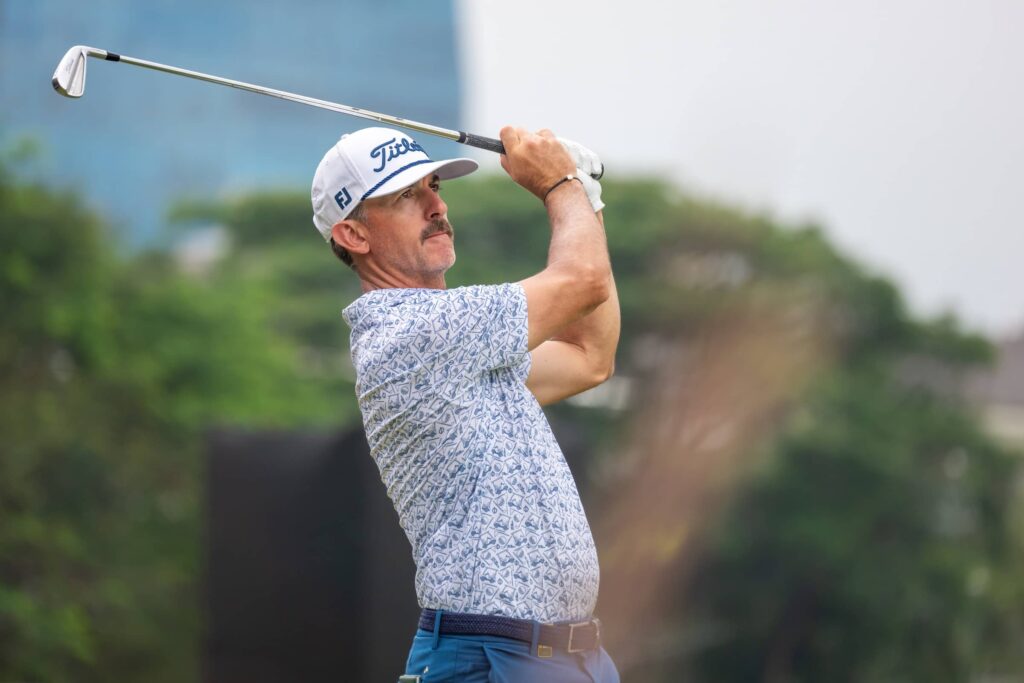 Wade Ormsby of Australia pictured during round one of the 2025 Jakarta International Championship at Damai Indah Golf (PIK Course).