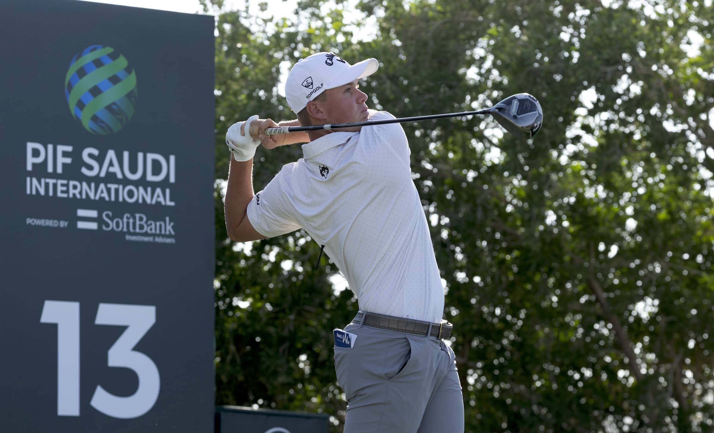 Caleb Surratt of USA pictured during round two of the 2025 PIF Saudi International powered by SoftBank Investment Advisers at Riyadh Golf Club.
