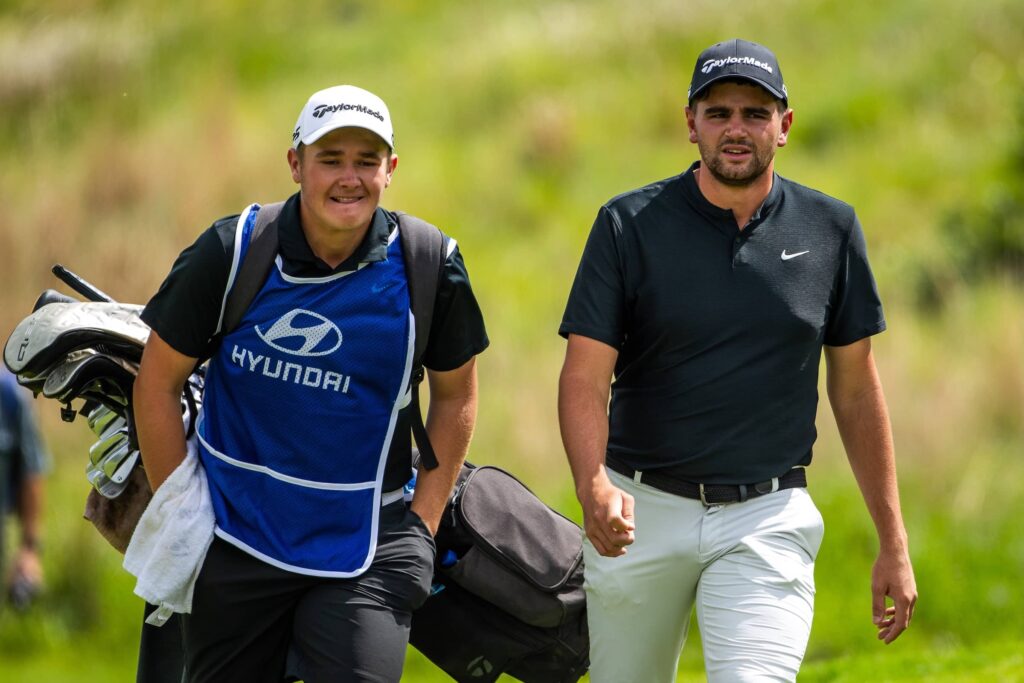 Casey Jarvis with caddie