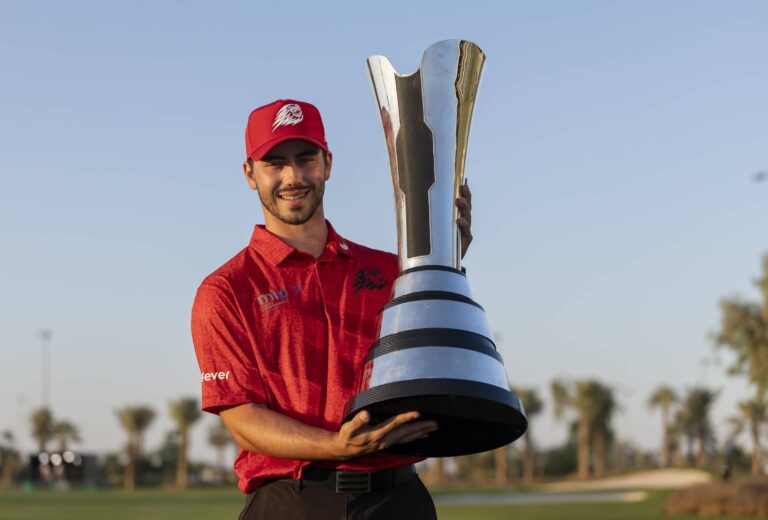 Josele Ballester of Spain pictured during the trophy presentation of the 2025 PIF Saudi International