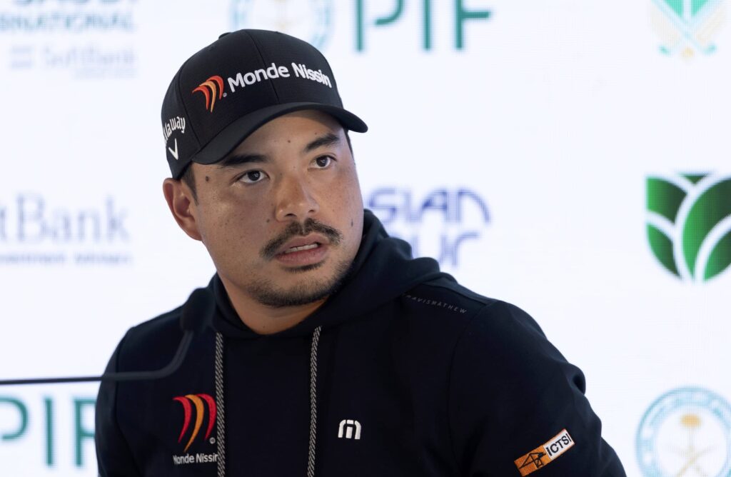 Miguel Tabuena of the Philippines pictured during the press conference ahead of the 2025 PIF Saudi International powered by SoftBank Investment Advisers at Riyadh Golf Club.