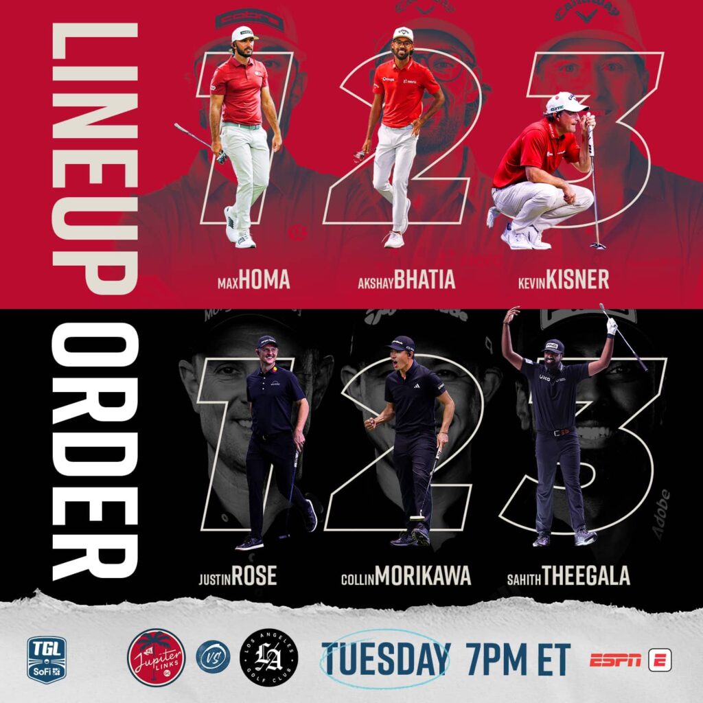 JUP vs. LA TGL Lineups 2026