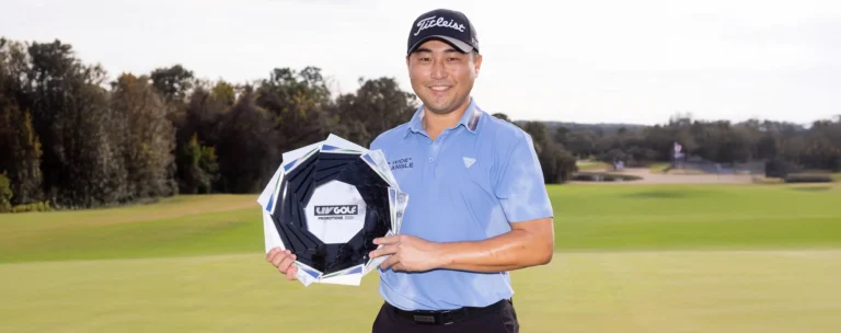 Richard T. Lee of Canada pictured during the prize presentation of the LIV Golf Promotions at Black Diamond Ranch.